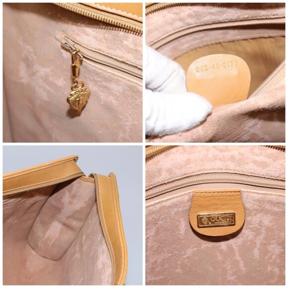 GUCCI Micro GG Supreme Tote Bag PVC Beige Gold Auth BA1400 - Picture 15 of 16
